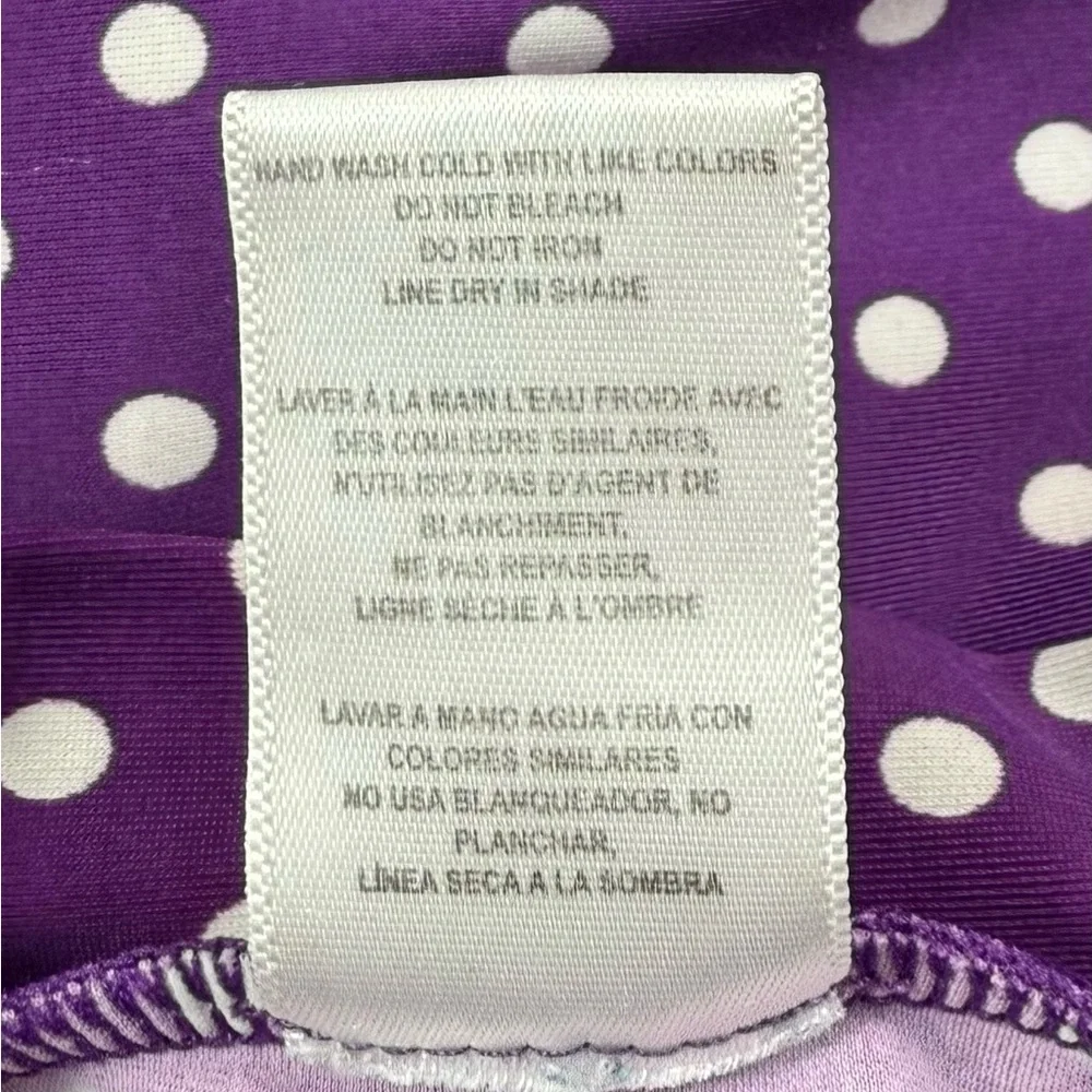 RUFFLE BUTTS Toddler Girl's Purple‎ Polka Dot Ruffle Rash Guard Swimwear Size 2T